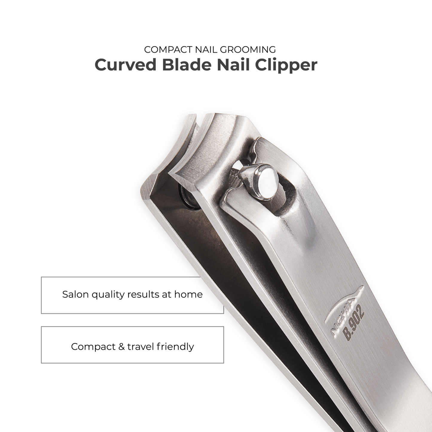 Curve Blade Large Nail Clipper - B-902 (Stainless Steel) - The Salon Partner