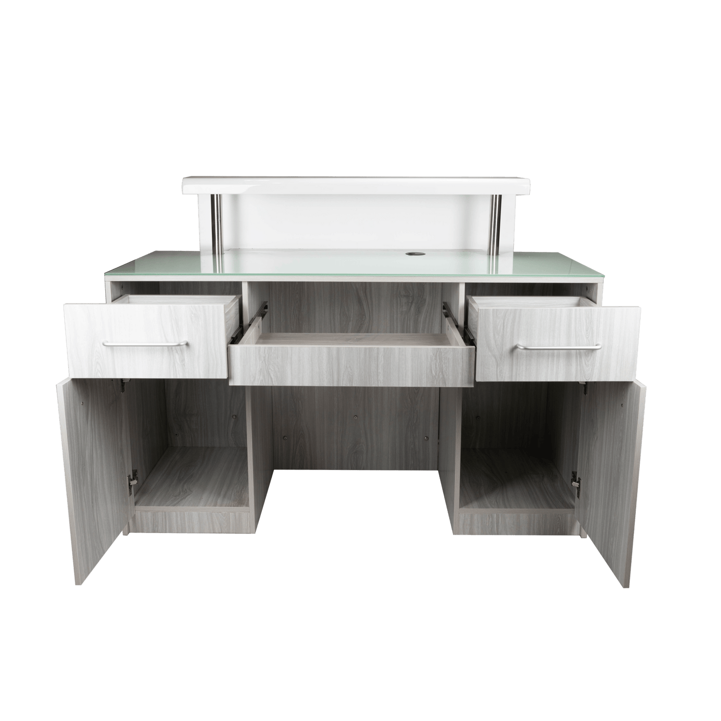 Fiori Omni reception desk cabinet storage detail