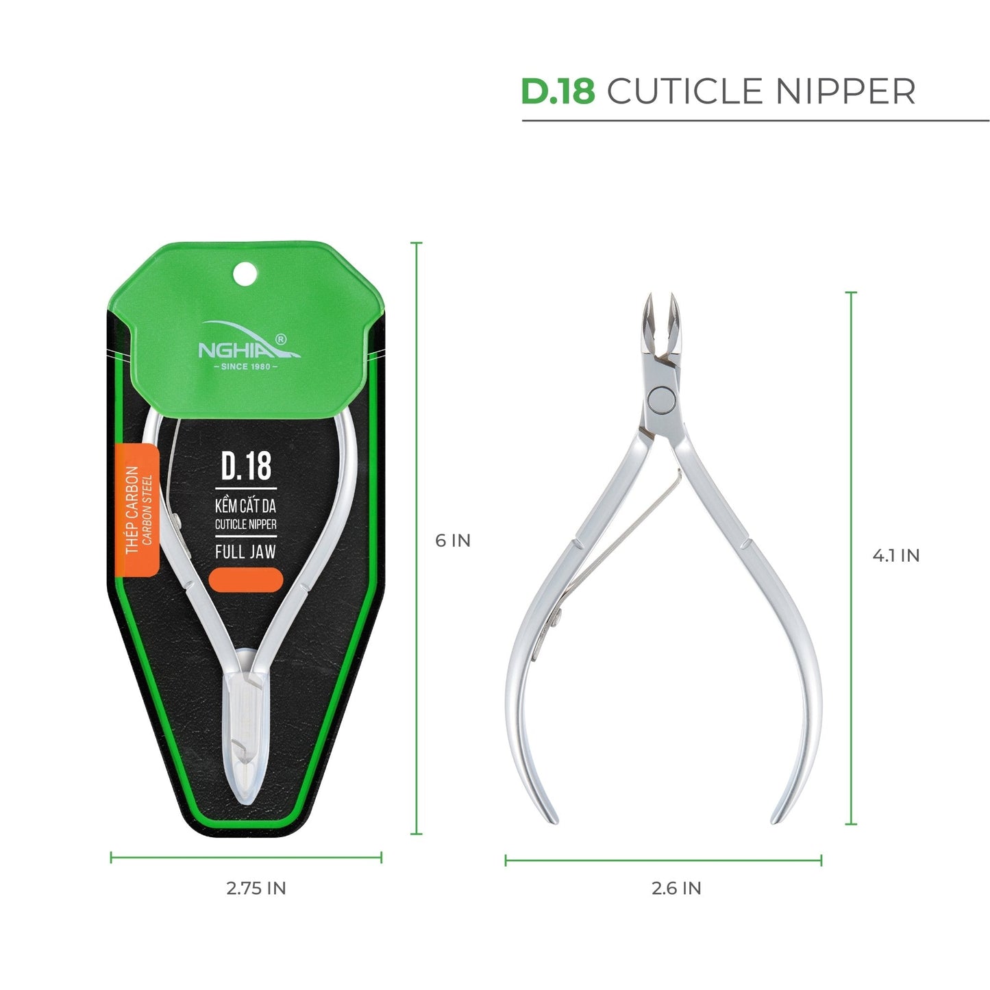 Cuticle Nipper - D-18 (Hard Steel) - The Salon Partner