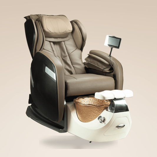 Fiori 9000 pedicure spa chair with magnetic jet basin, front view