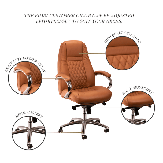Fiori high-back customer chair for salon waiting areas