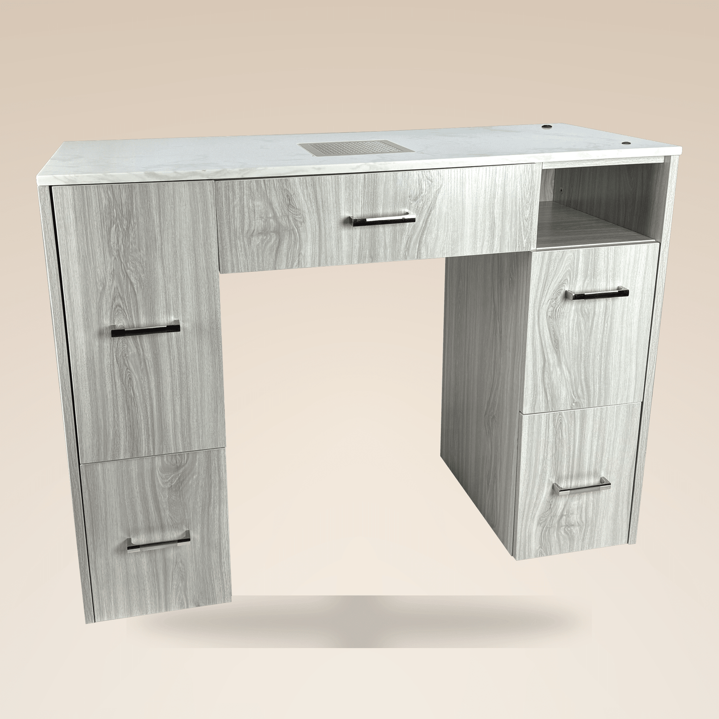 Fiori Omni nail table with integrated dust collector, marble top