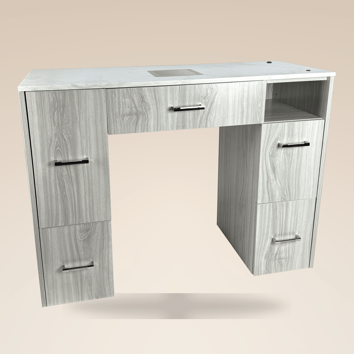 Fiori Omni nail table with integrated dust collector, marble top