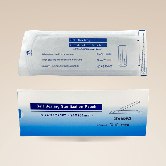Fiori self-sealing sterilizer pouches with indicator strip