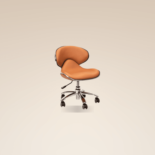 Fiori adjustable pedicure stool in chestnut finish