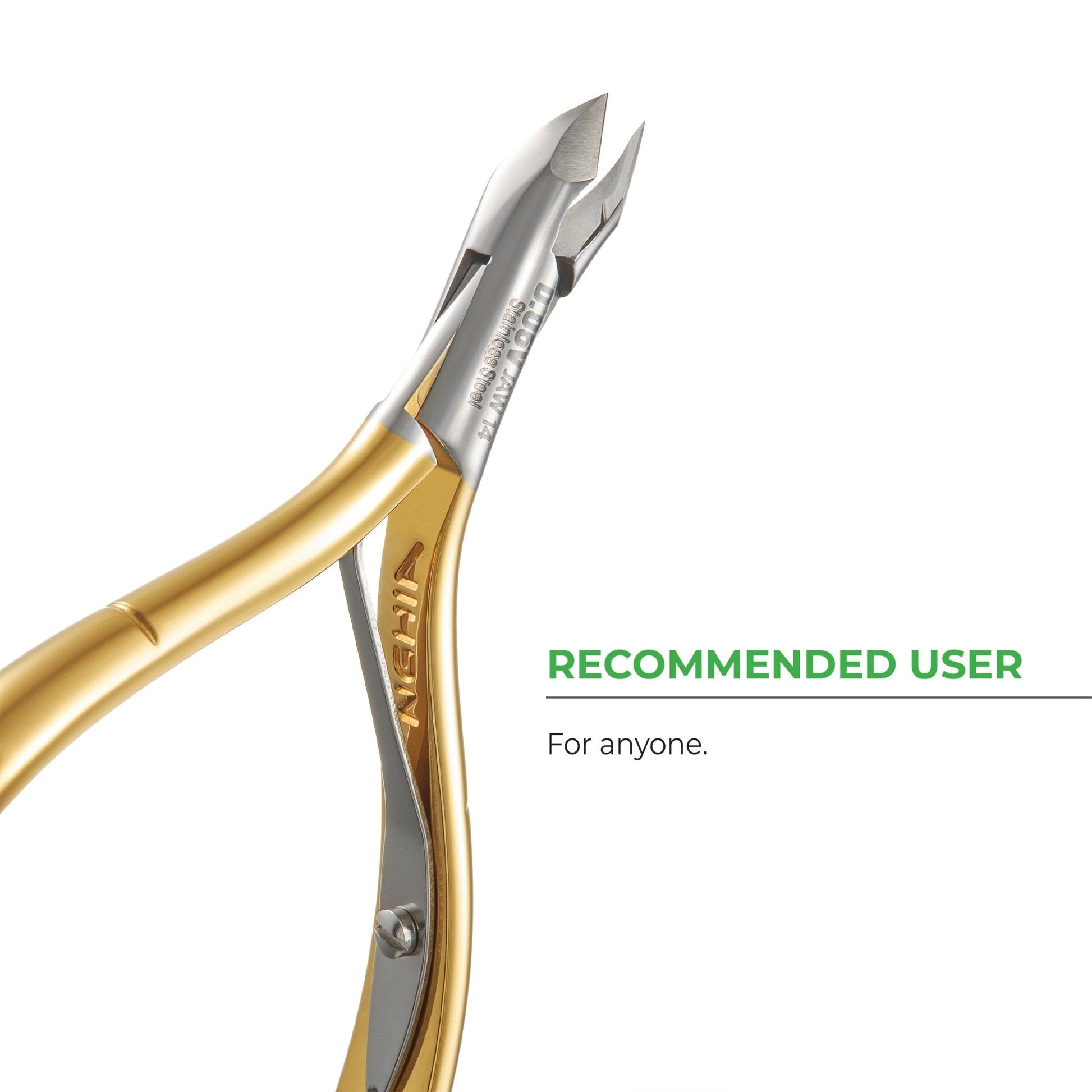 Gold Cuticle Nipper - D-05V (Stainless Steel) - The Salon Partner