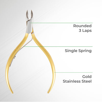 Gold Cuticle Nipper - D-05V (Stainless Steel) - The Salon Partner