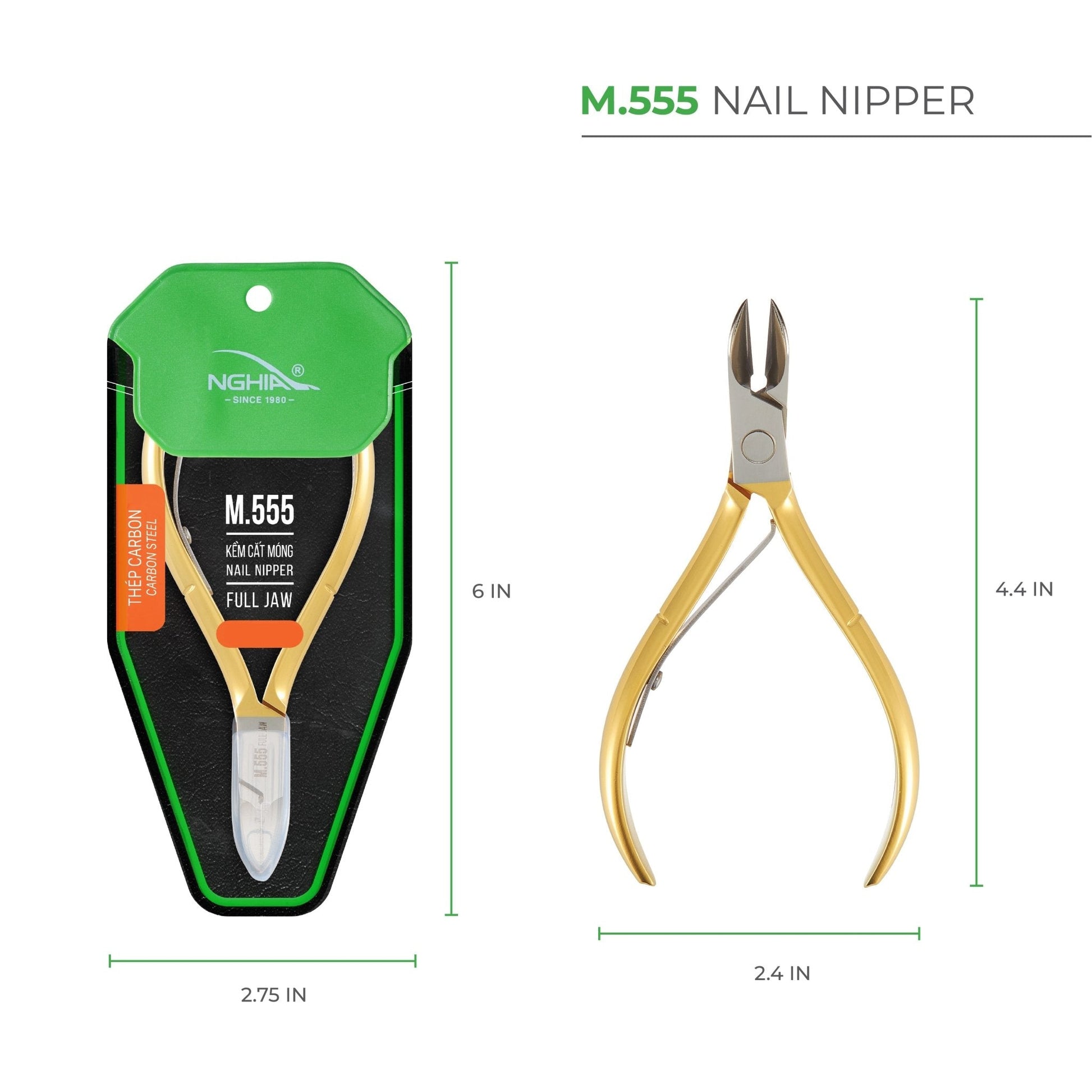 GOLD Nail Nipper - M - 555 (Hard Steel) - W.S. Industries, Inc.