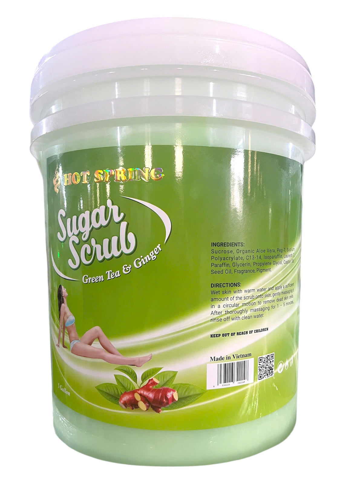 Hot Spring Sugar Scrub 5-gallon pail — Green Tea & Ginger