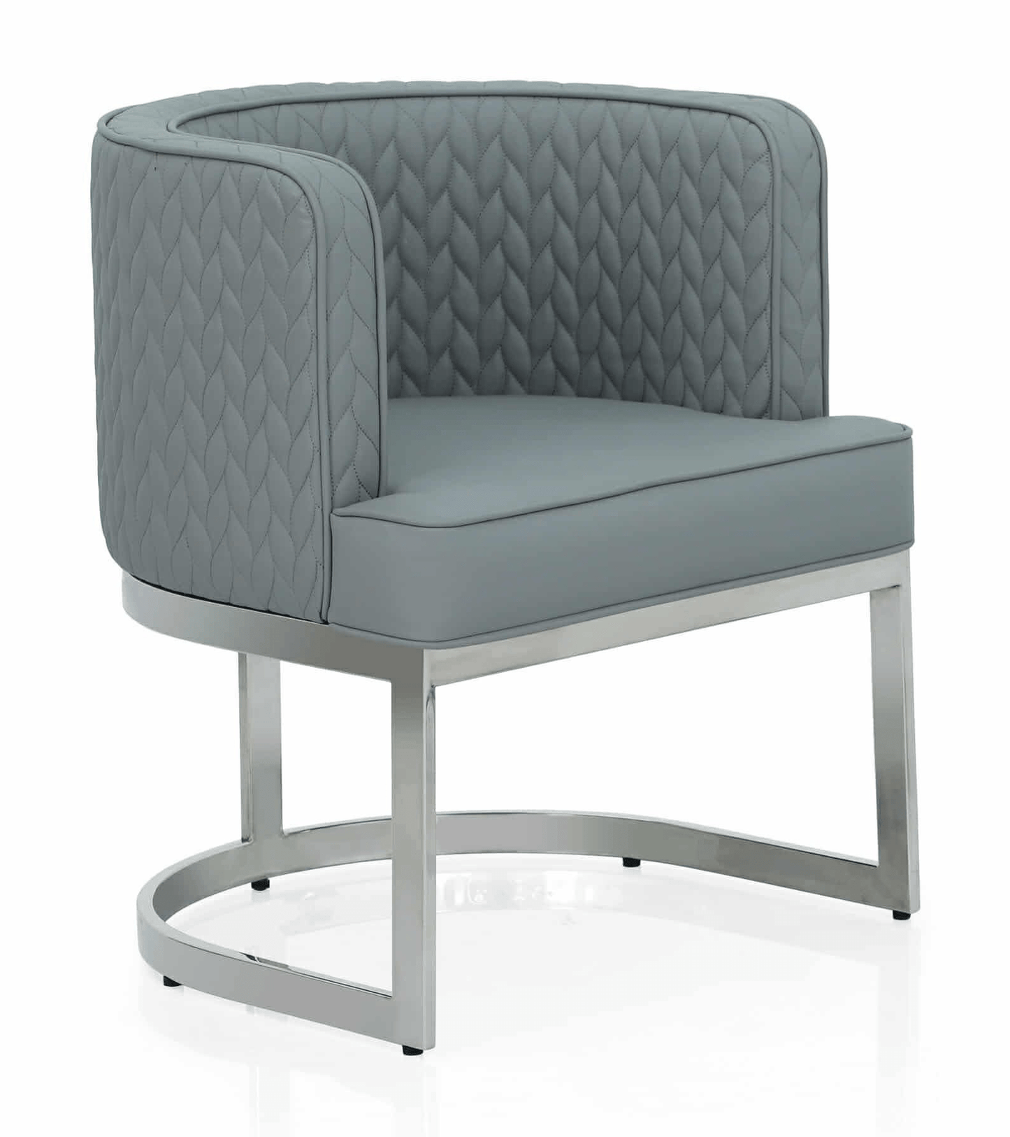Luna Series chair with silver base, three-quarter view