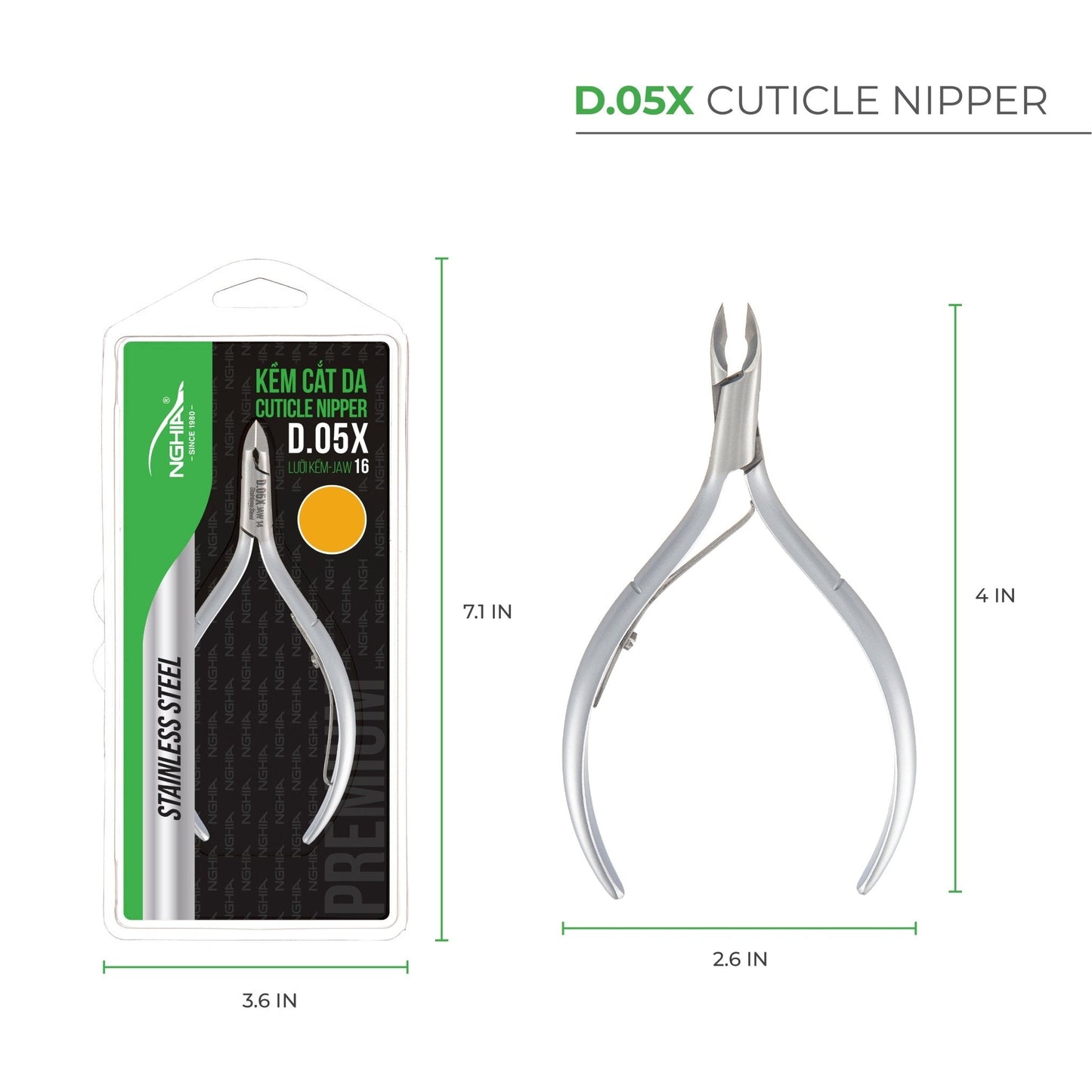 Premium Cuticle Nipper - D-05X (Stainless Steel) - The Salon Partner