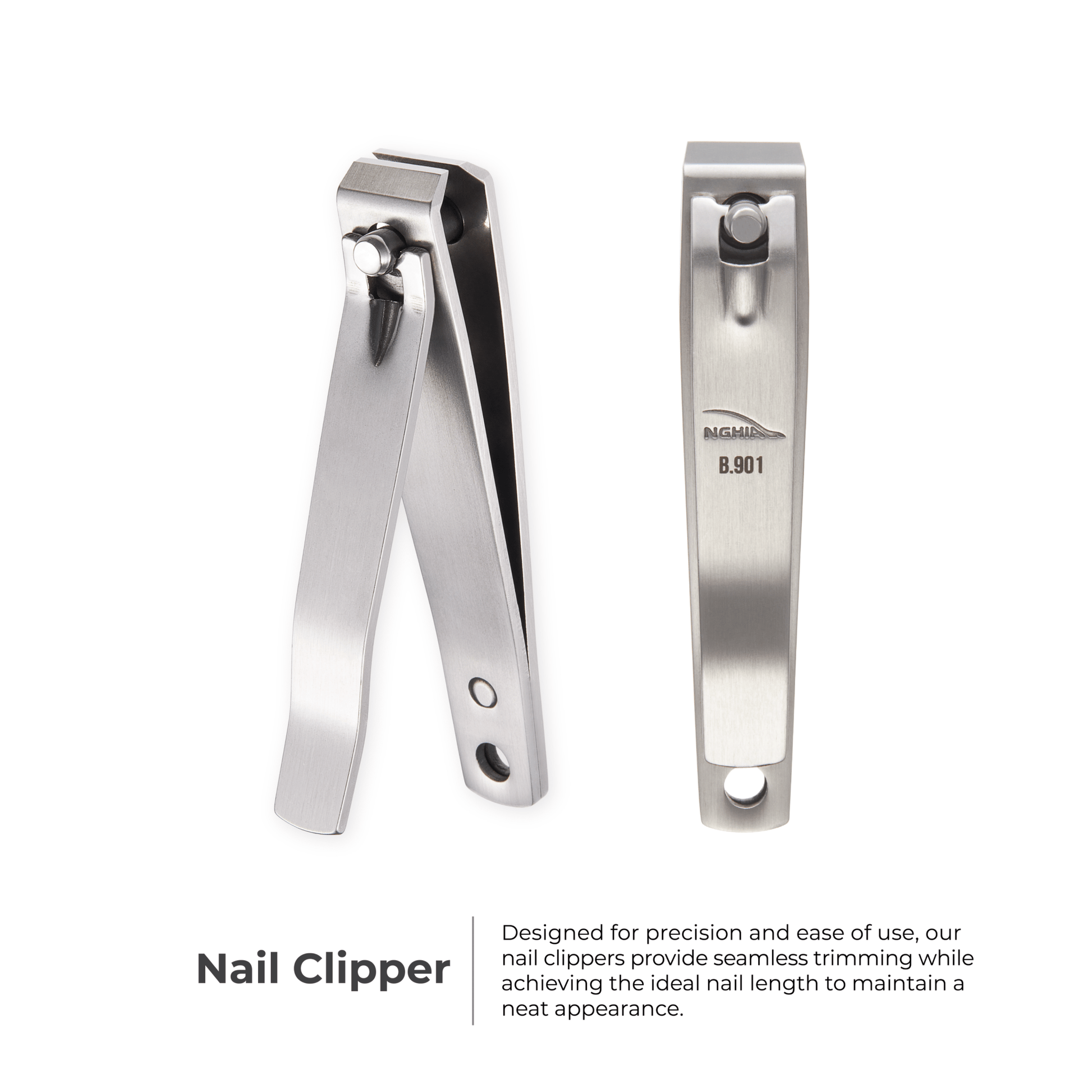 Straight Blade Large Nail Clipper - B-901 (Stainless Steel) - The Salon Partner